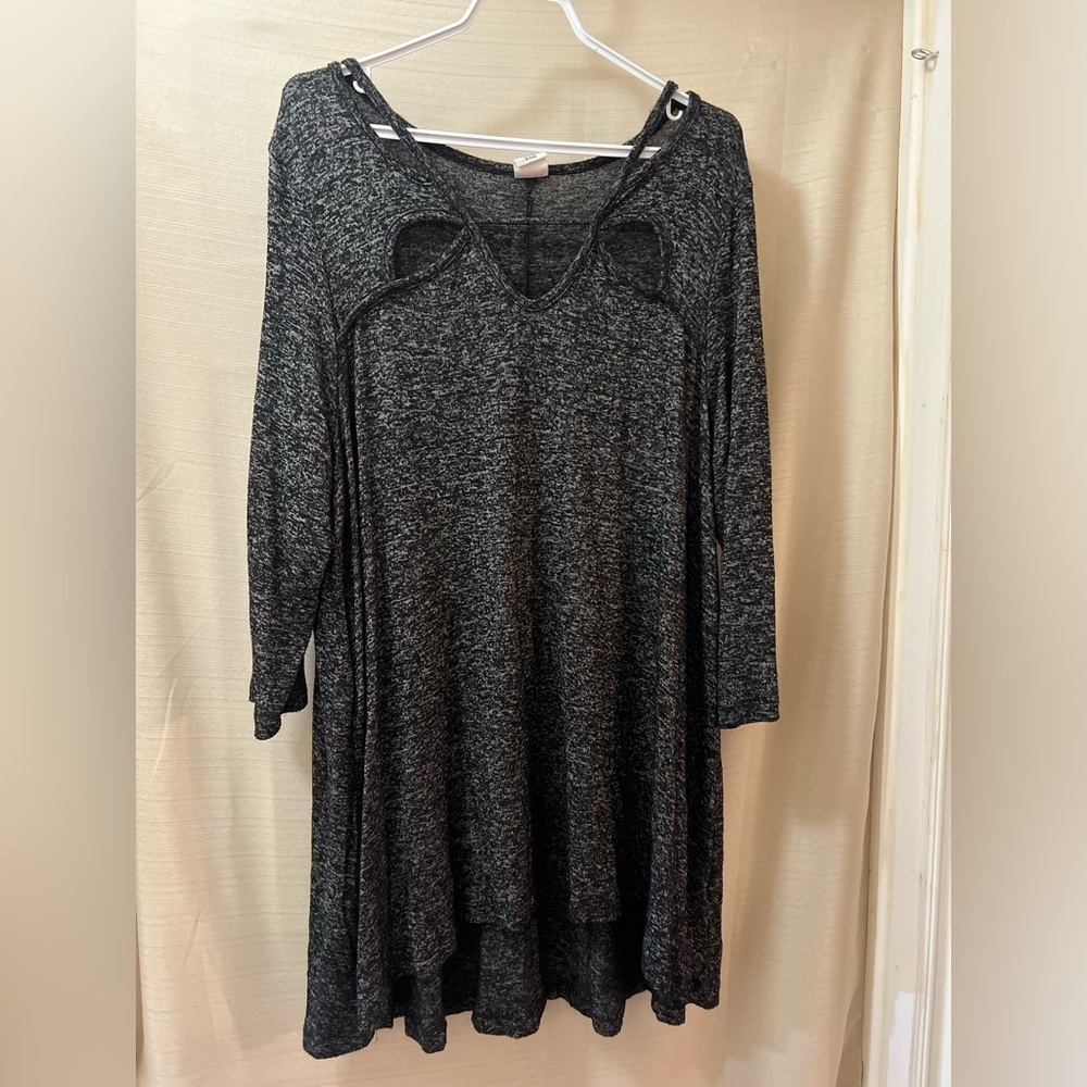⚫️ BOGO DC Jeans Gray Knit Tunic Dress size 1X super soft and stretchy